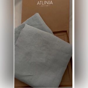 Atlinia Elegant Blue Linen Pillowcase Set